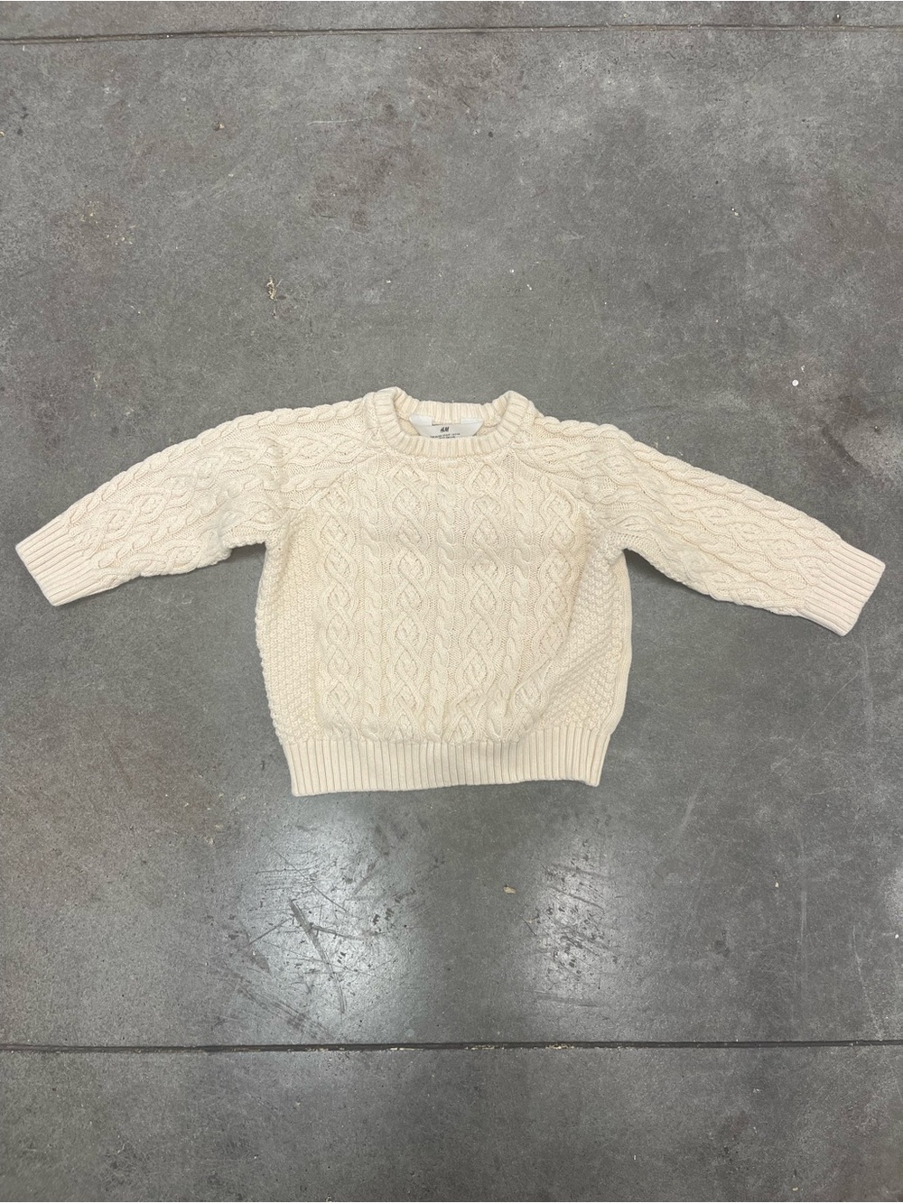 H&M Cream Cable Knit Kids Sweater